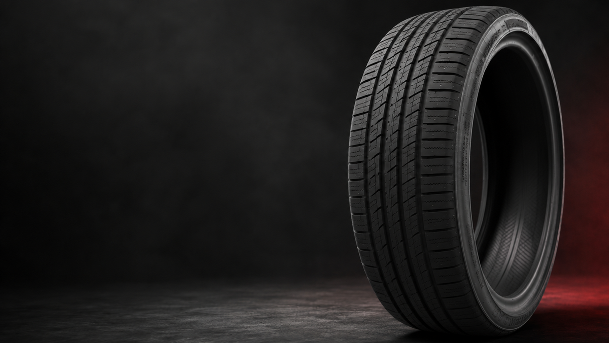 Performance tire on a vehicle